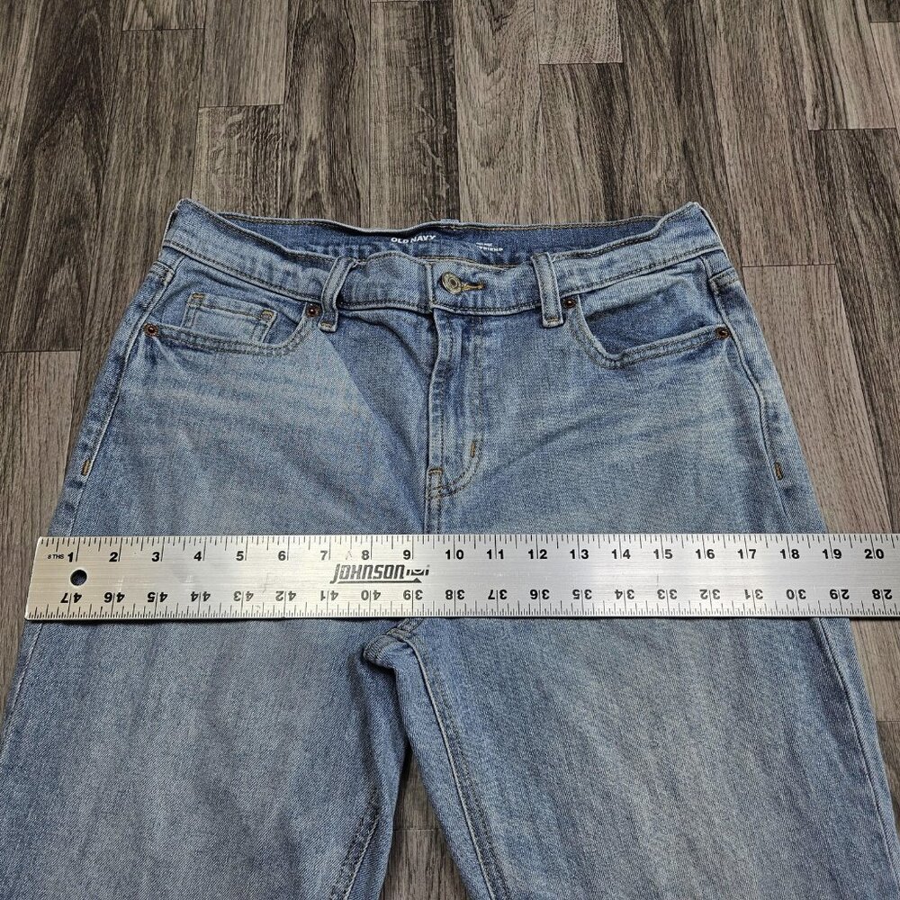 Old Navy Jeans Womens 4 Light Wash Mid Rise Boyfriend Distressed Hem Denim - Picture 7 of 10